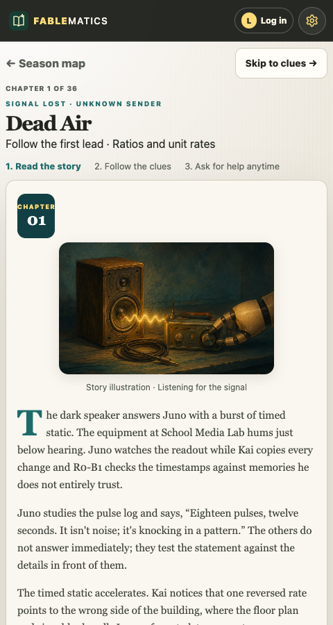 Open the full story screenshot: the illustrated Dead Air scene in Signal Lost.